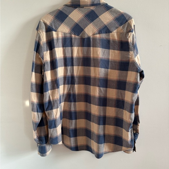 Lucky Brand Blue and Beige Plaid Women's Shirt, XL - Picture 2 of 6